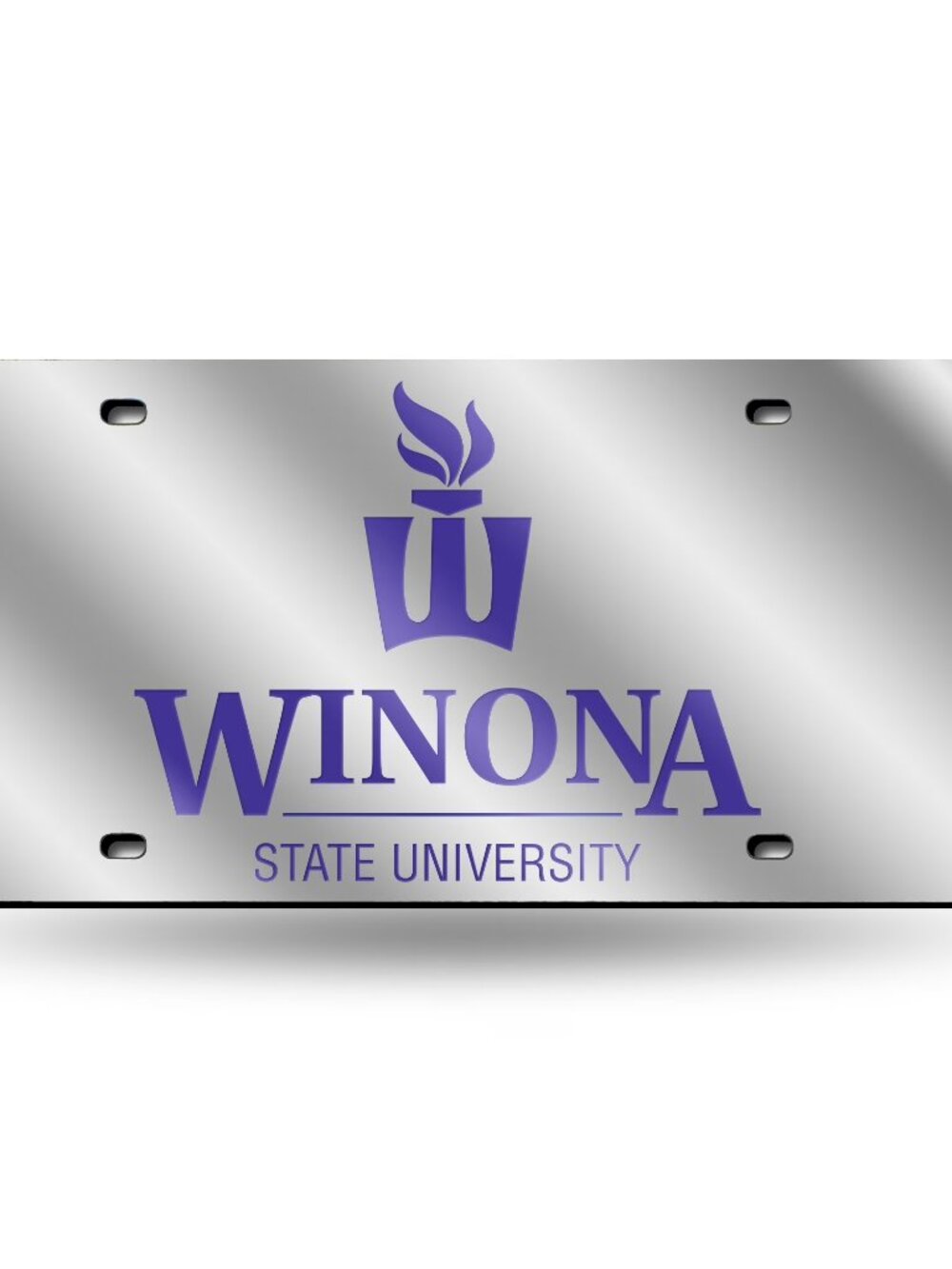 NEW Winona State Warriors NCAA Mirrored Laser Cut License Plate Laser Tag